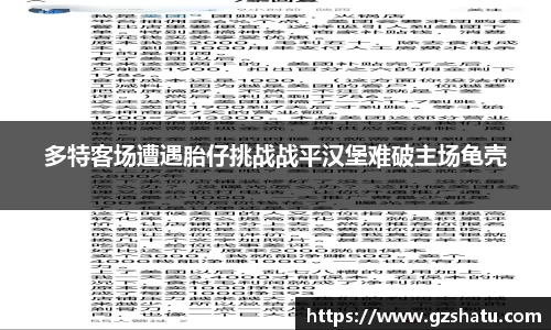 多特客场遭遇胎仔挑战战平汉堡难破主场龟壳