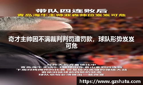 奇才主帅因不满裁判判罚遭罚款，球队形势岌岌可危